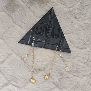 LUV AJ Gold-Plated Shell Coil Threader Earring - new in bag!